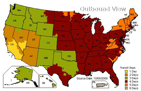 Shipping Time Map